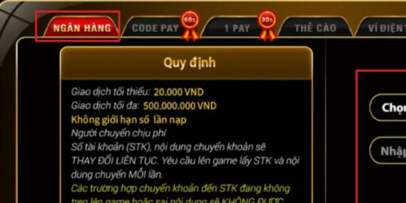 Lưu ý khi nạp tiền Hitclub